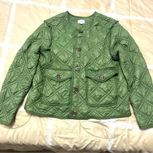 Green and brown women’s jacket